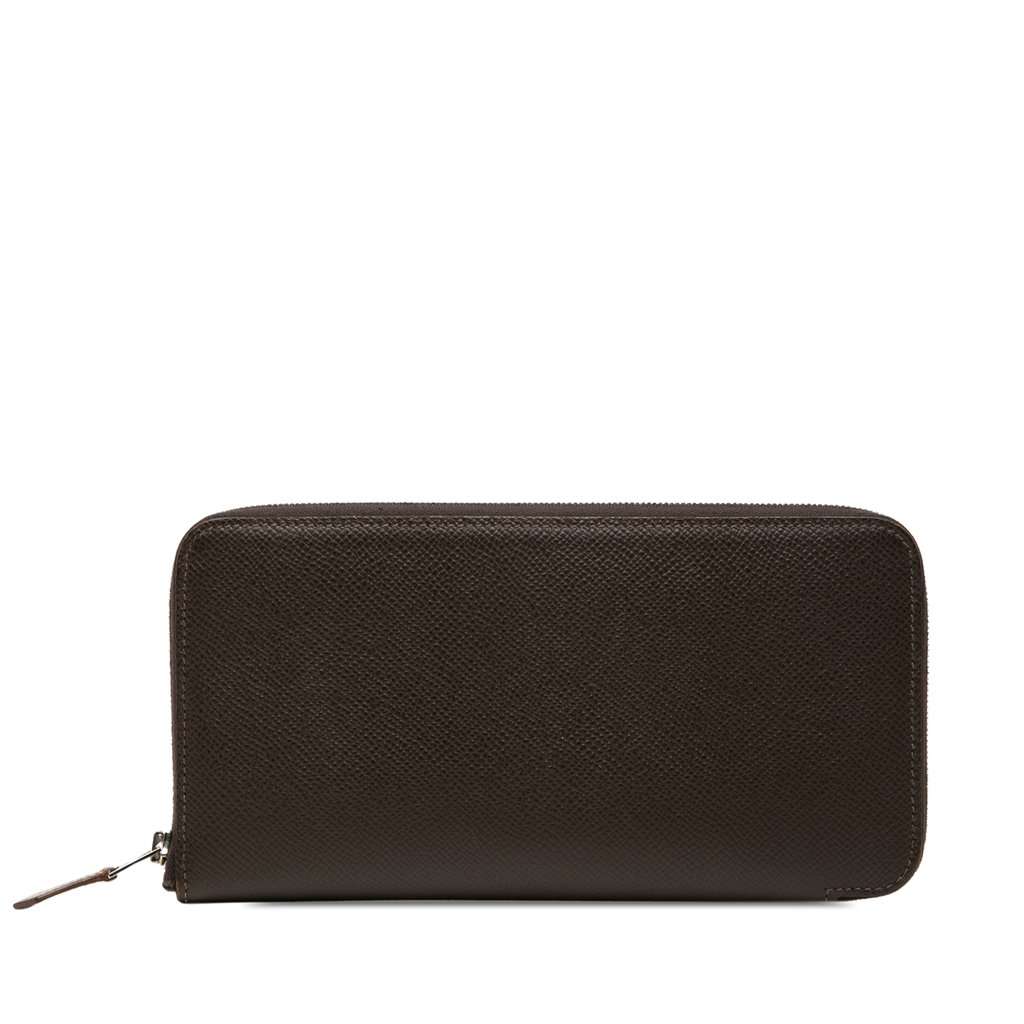 Hermès Epsom Silk In Classique Long Wallet Brown Leather Very good - Front View