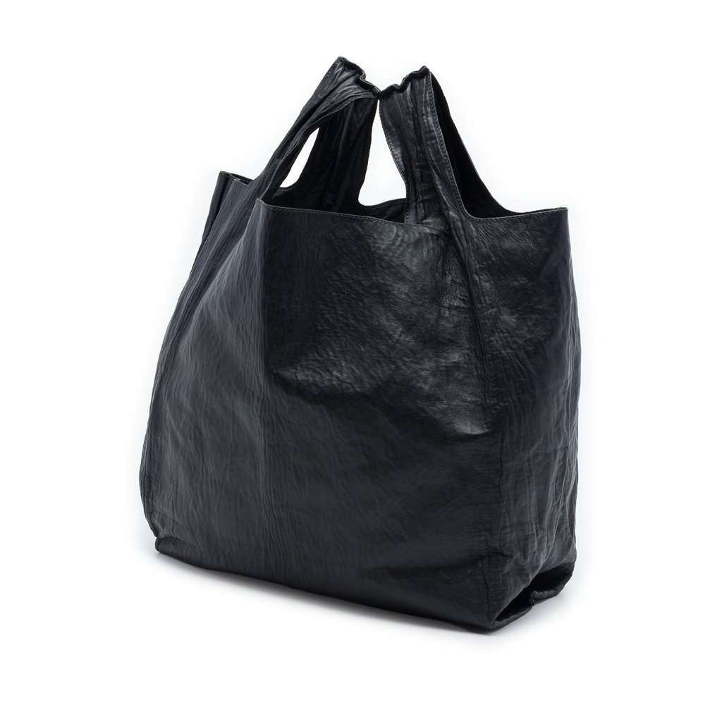 Prada Crinkled Nappa Tote Black Leather Very good - Back View