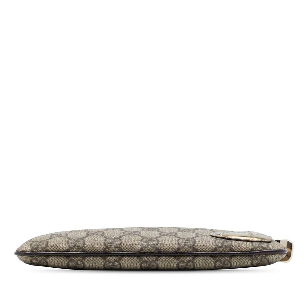 Gucci Guccissima Heart Trimmed GG Supreme Wristlet Clutch Brown Very good condition - Inside View
