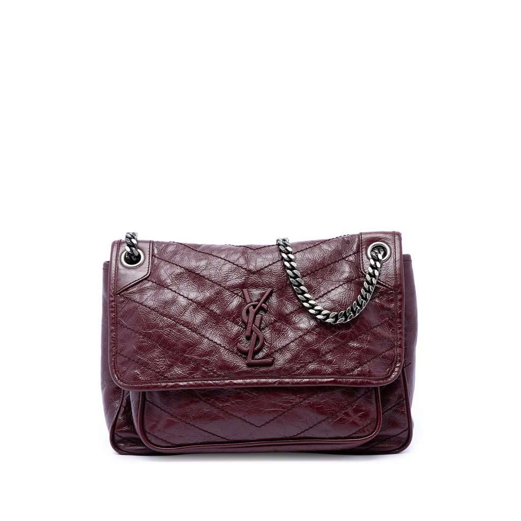 Saint Laurent Medium Crinkled Calfskin Niki Red Leather Very good condition - Front View