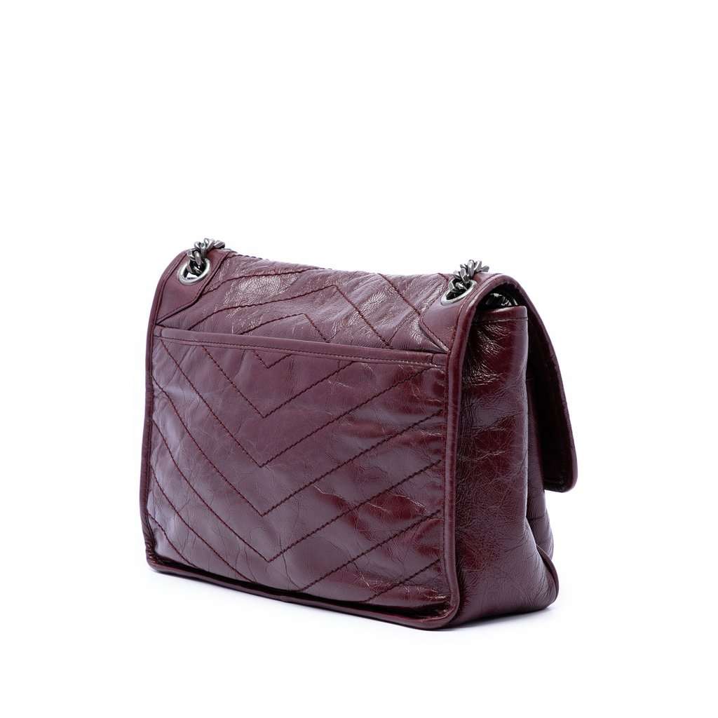 Saint Laurent Medium Crinkled Calfskin Niki Red Leather Very good condition - Back View