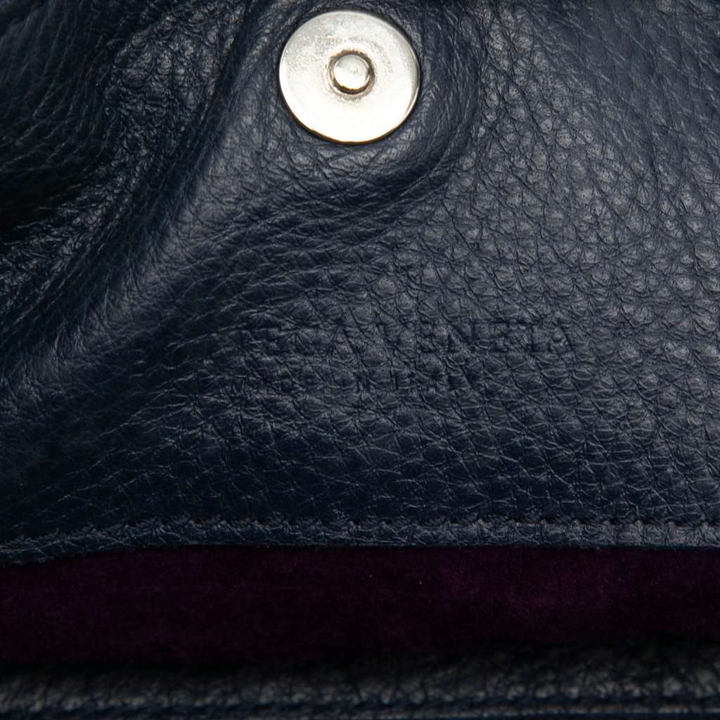 Bottega Veneta Intrecciato Trimmed Cervo Deerskin Hobo Blue Leather Very good condition - Box View