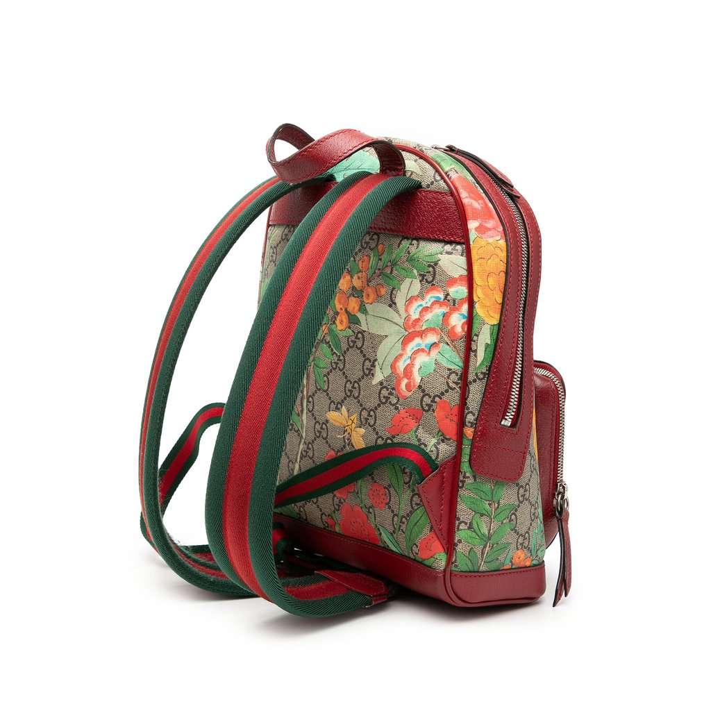 Gucci Small GG Supreme Web Tian Backpack Beige Very good - Back View