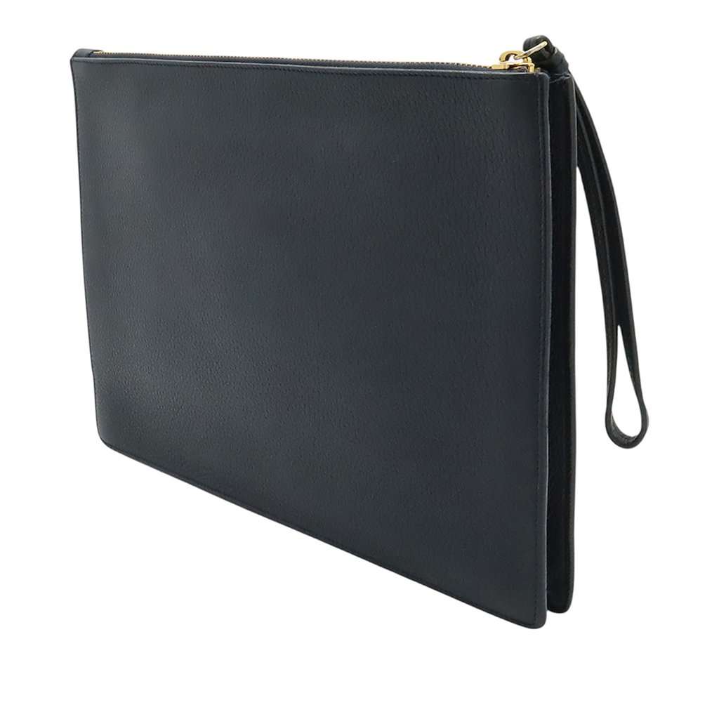 Versace Large La Medusa Palazzo Leather Clutch Black Leather Very good condition - Back View