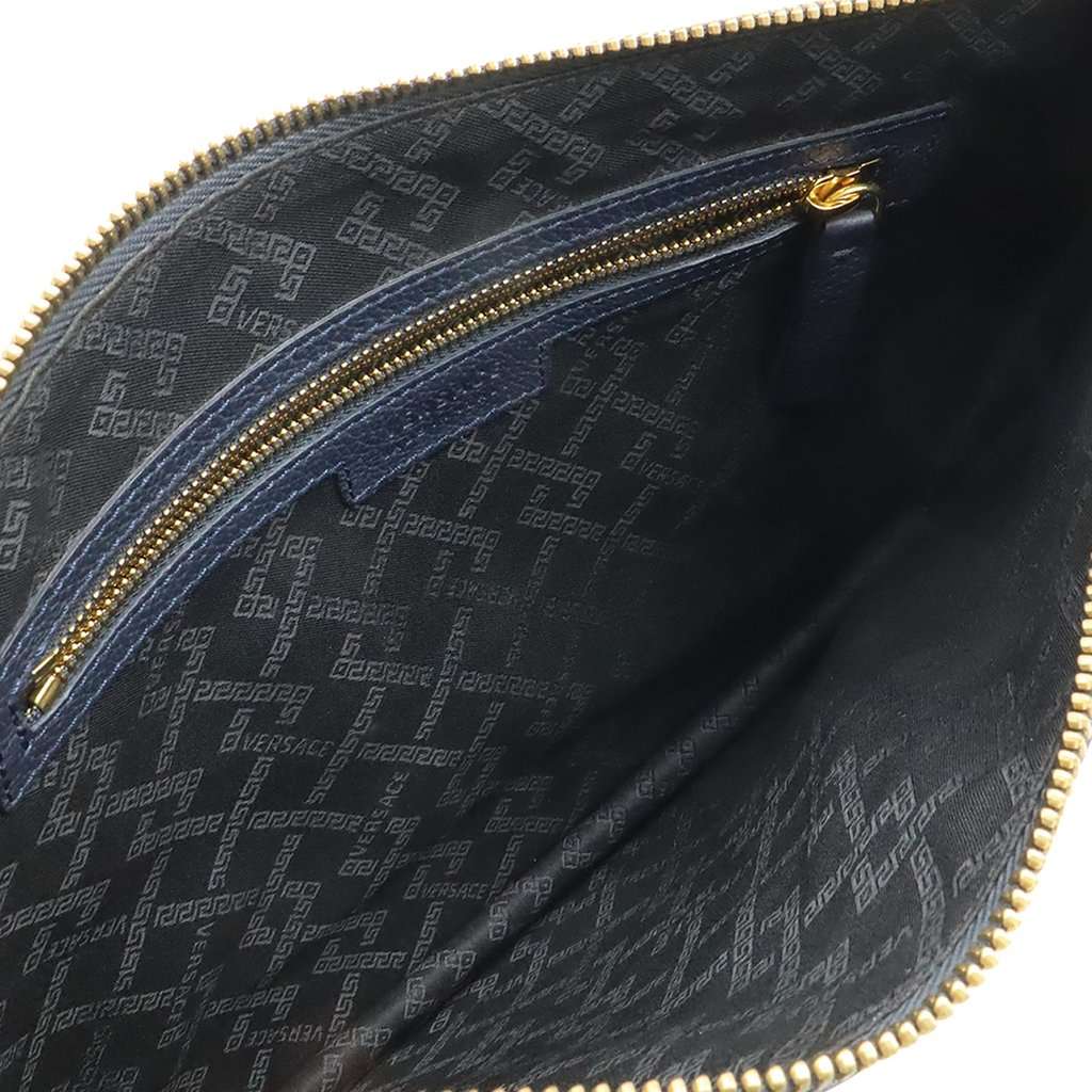 Versace Large La Medusa Palazzo Leather Clutch Black Leather Very good condition - Inside View