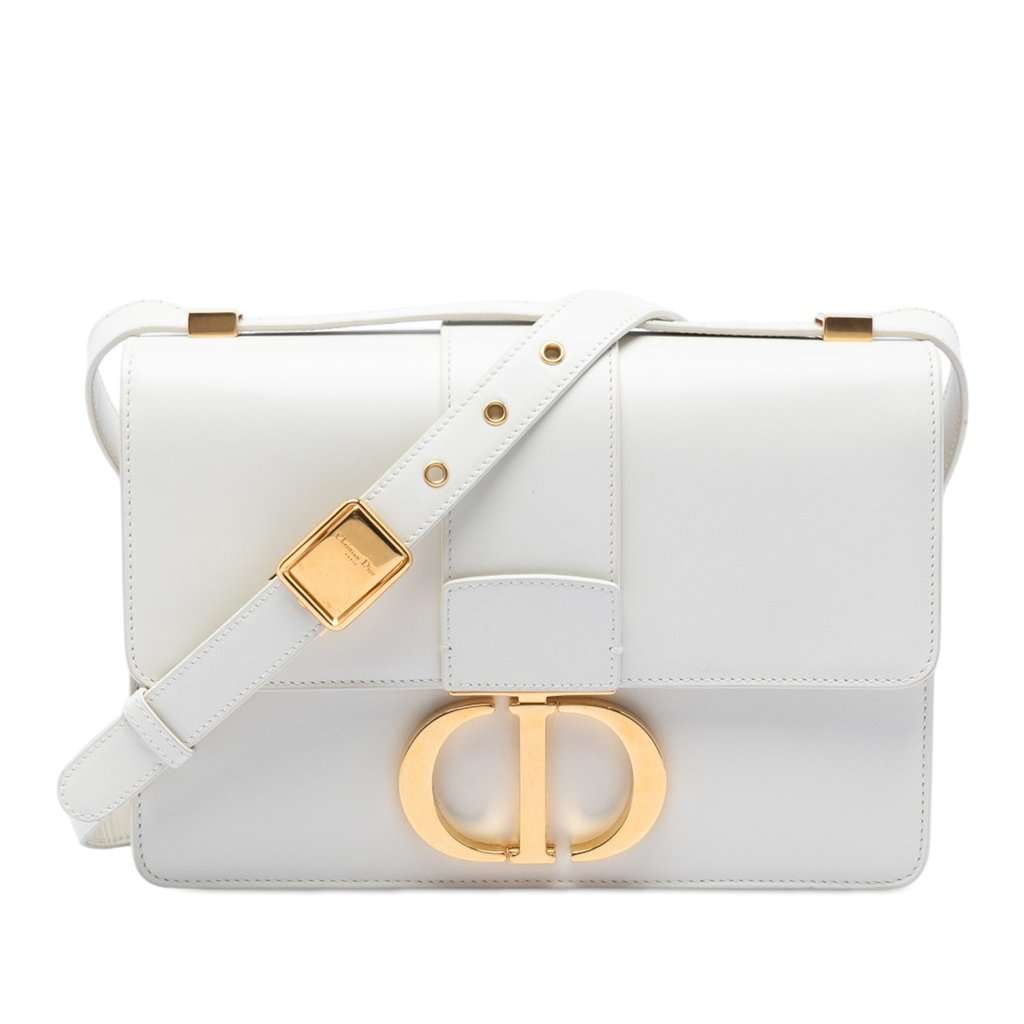 Dior Leather 30 Montaigne Flap White Leather Very good condition - Front View