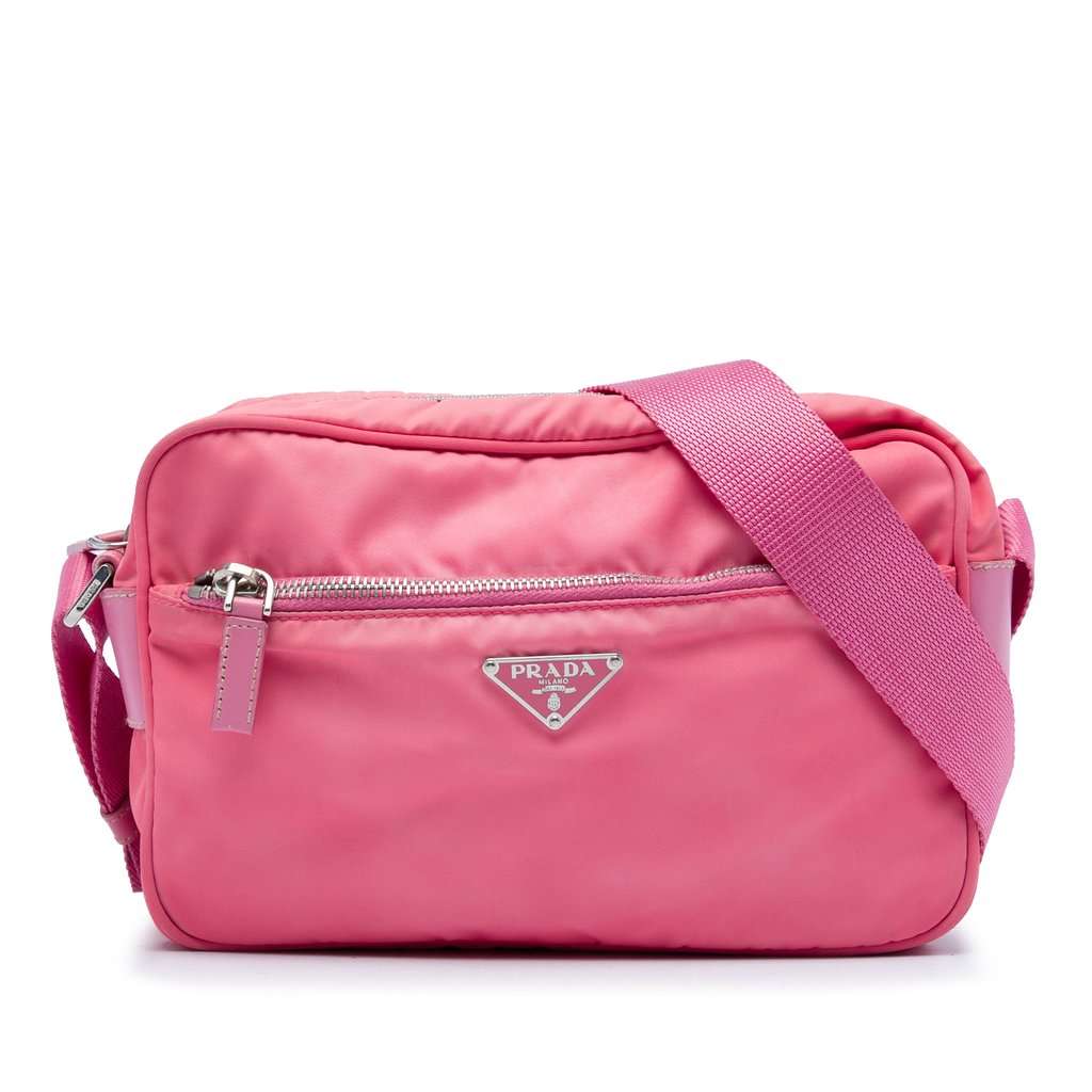 Prada Tessuto Camera Bag Pink Very good - Front View