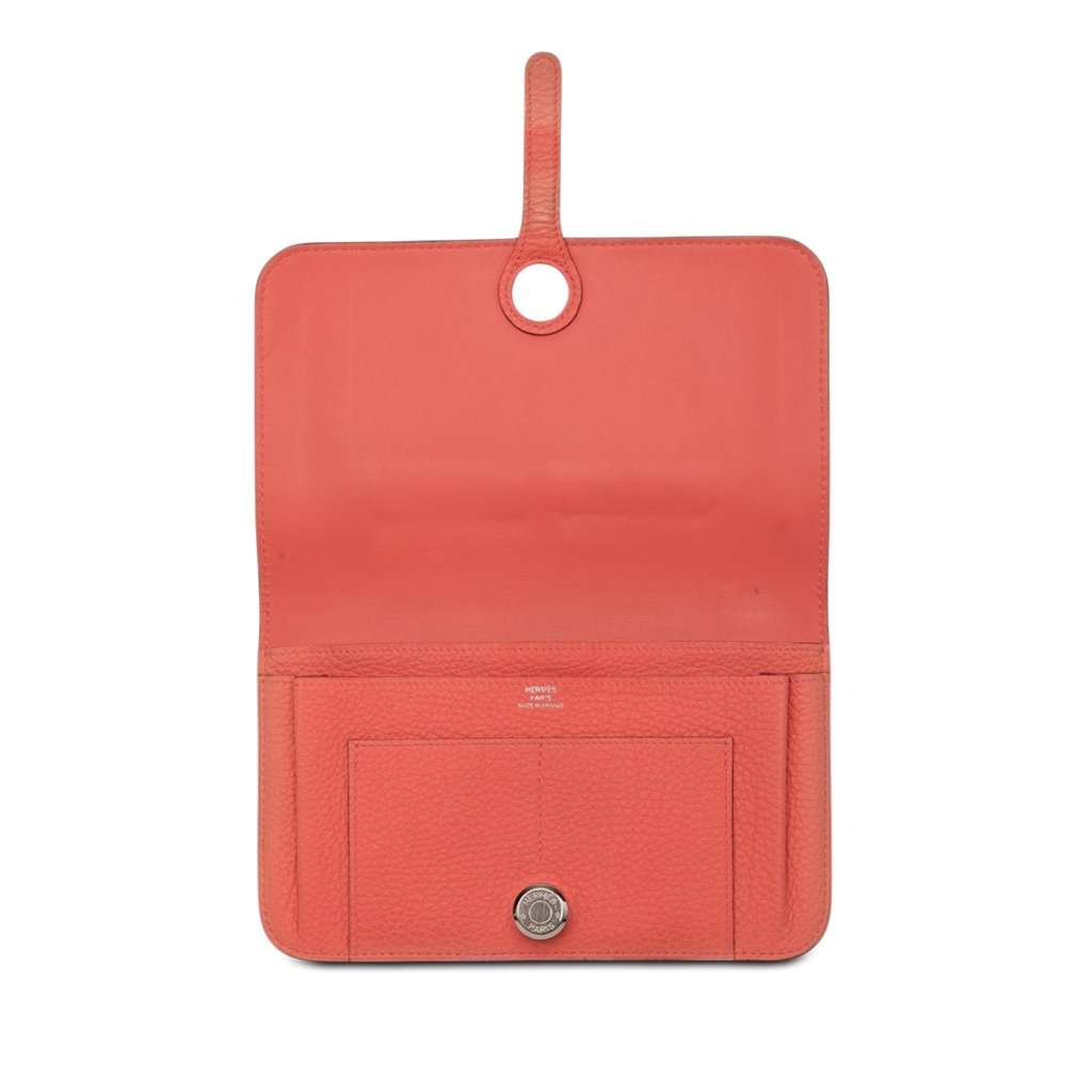 Hermès Togo Dogon Duo Wallet GM Orange Leather Very good - Model View