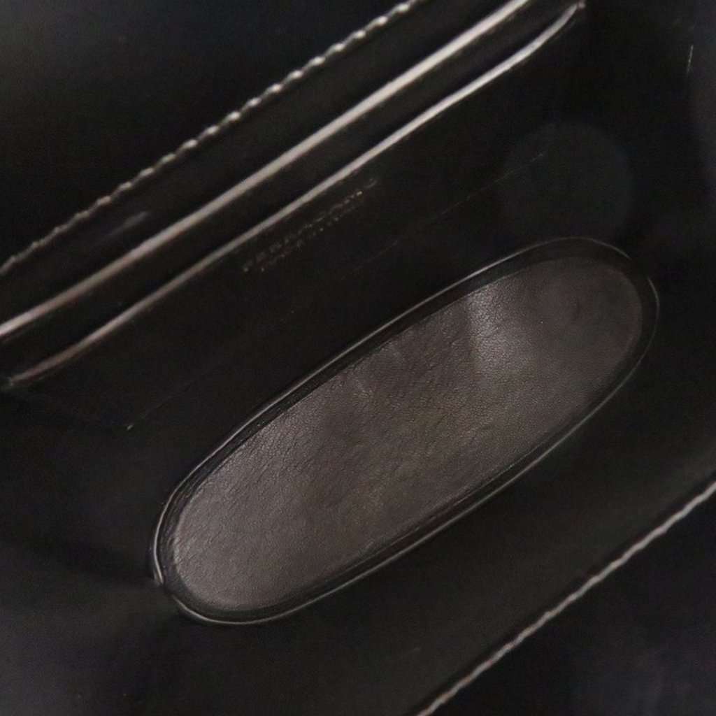 Salvatore Ferragamo Mini Brushed Calfskin Gancini North South Wanda Top Handle Bag Black Leather Very good - Model View
