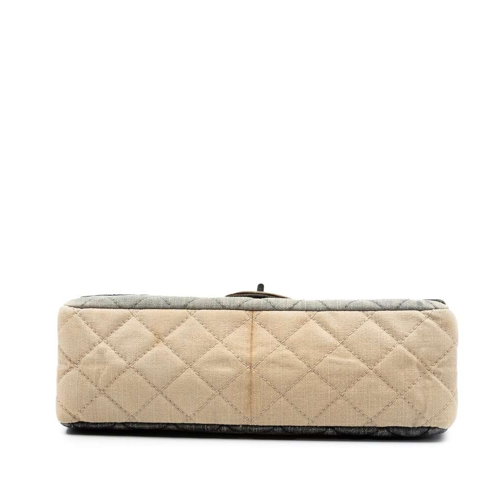 Chanel Tricolor Quilted Denim Reissue 2.55 Double Flap 226 MultiColor Very good condition - Inside View