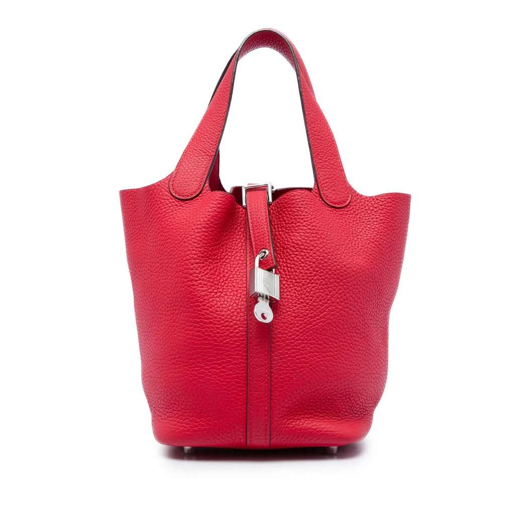 Hermès Clemence Picotin Lock 18 Red Leather Very good - Front View