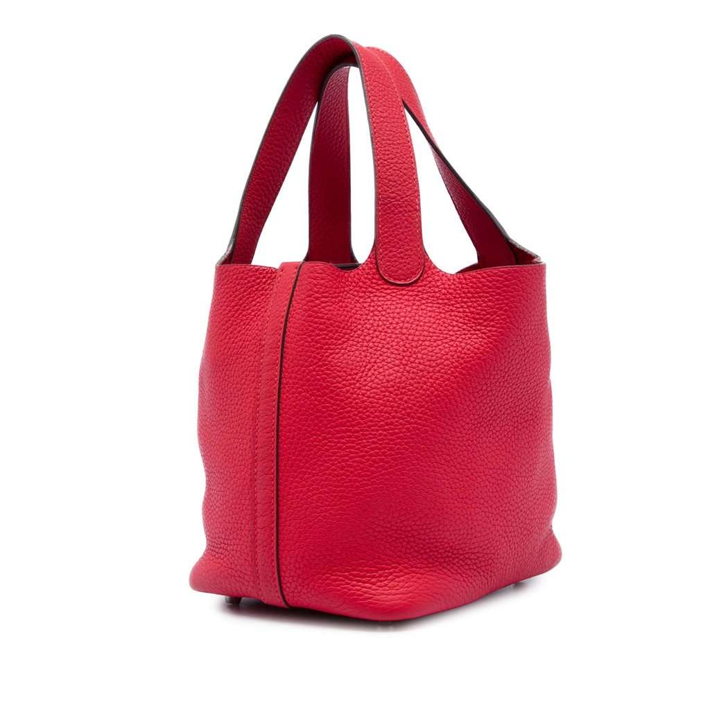 Hermès Clemence Picotin Lock 18 Red Leather Very good - Back View