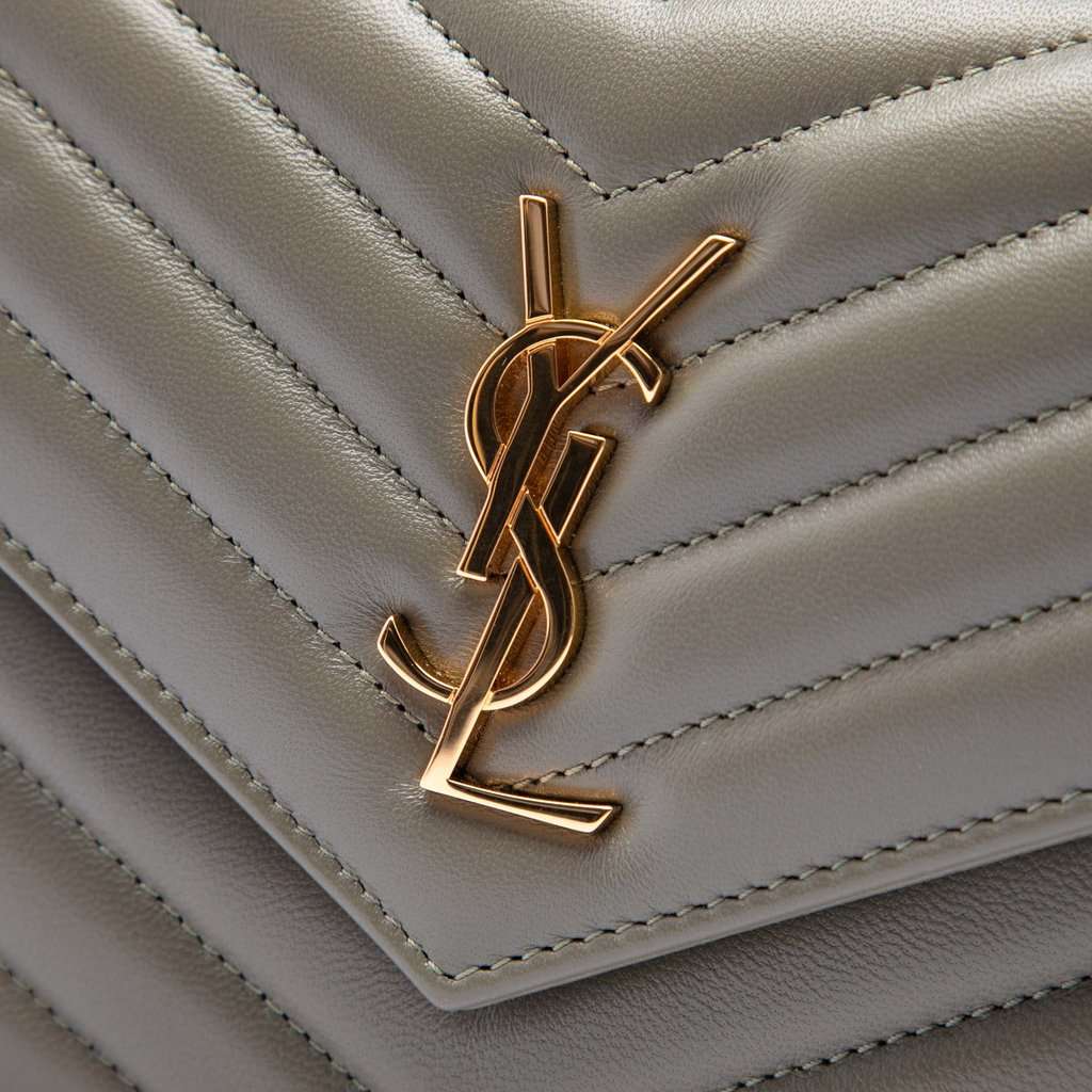 Saint Laurent Chevron Lambskin Monogram Envelope Chain Wallet Other Leather Very good condition - Box View