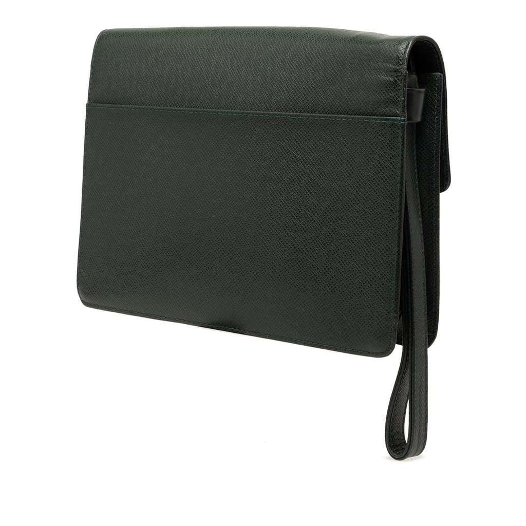 Louis Vuitton Taiga Selenga Green Leather Very good - Back View