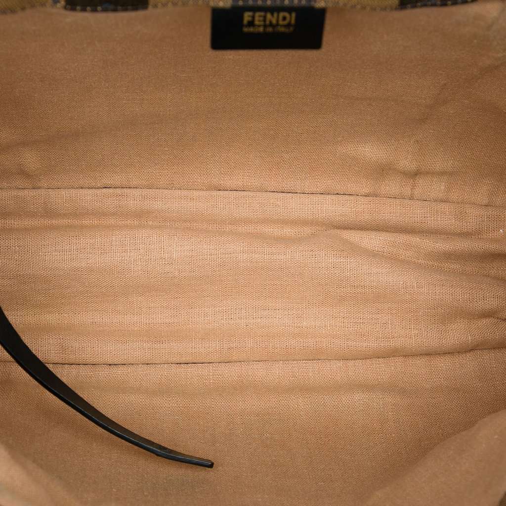 Fendi Pequin Canvas Simply Shopping Tote Brown Very good condition - Model View