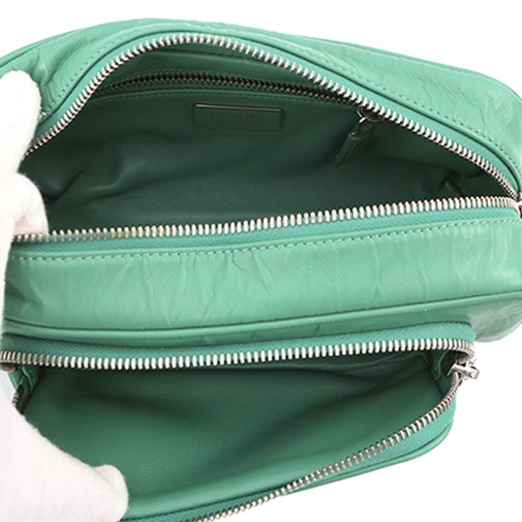 Prada Nappa Antique Multi Pocket Crossbody Green Leather Very good condition - Model View