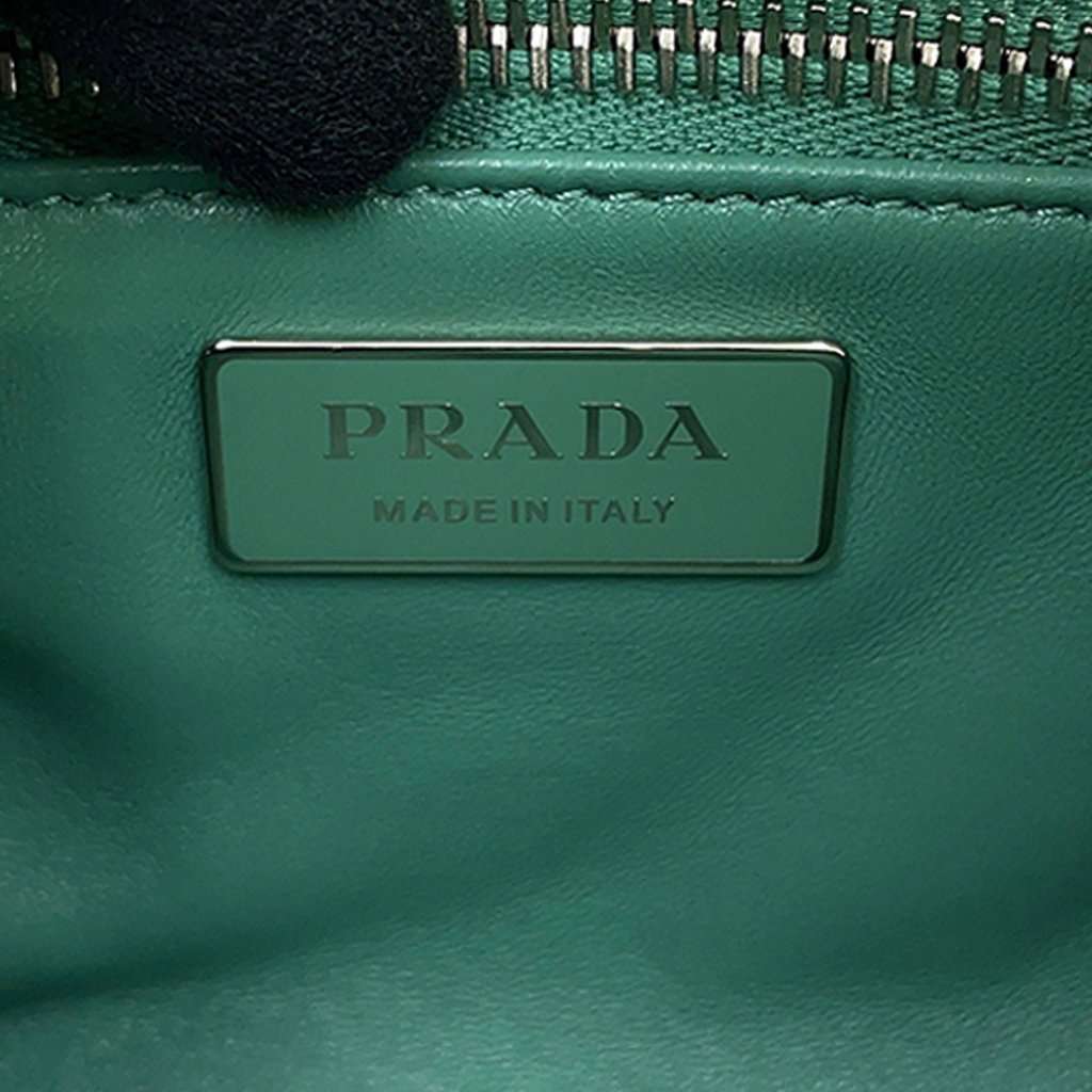 Prada Nappa Antique Multi Pocket Crossbody Green Leather Very good condition - Box View