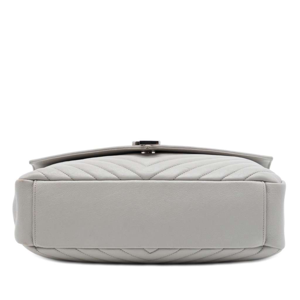 Saint Laurent Large Chevron Sheepskin Monogram College Satchel MultiColor Leather Very good condition - Inside View