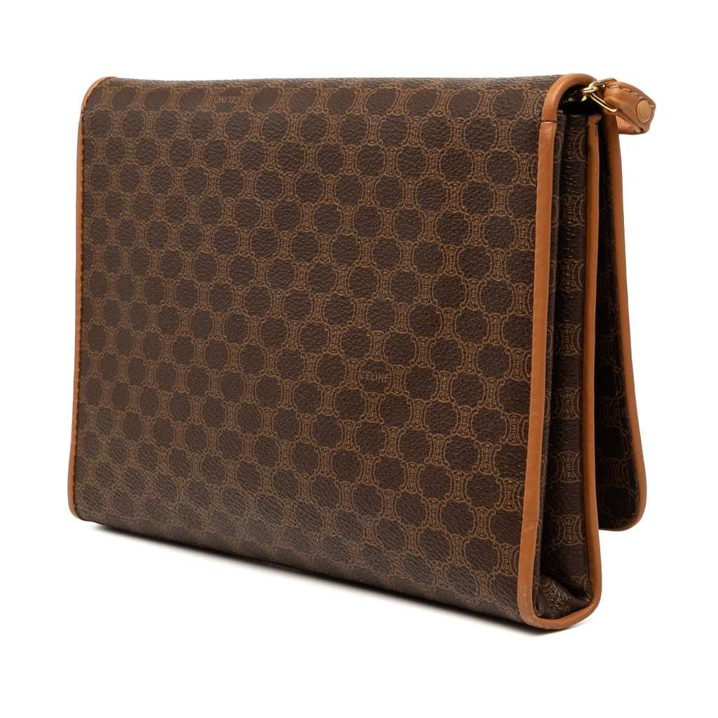 Celine Macadam Coated Canvas Crossbody Brown Good condition - Back View