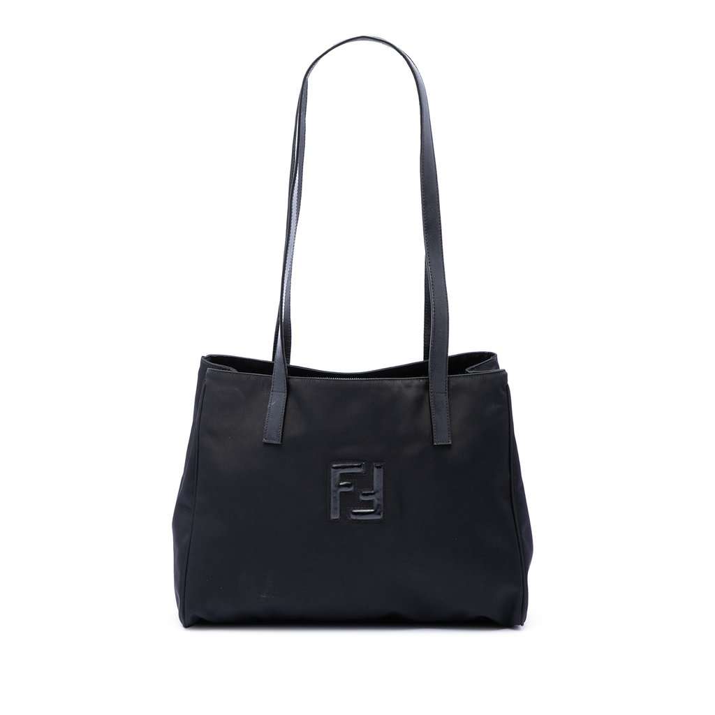 Fendi FF Nylon Tote Black Very good - Front View