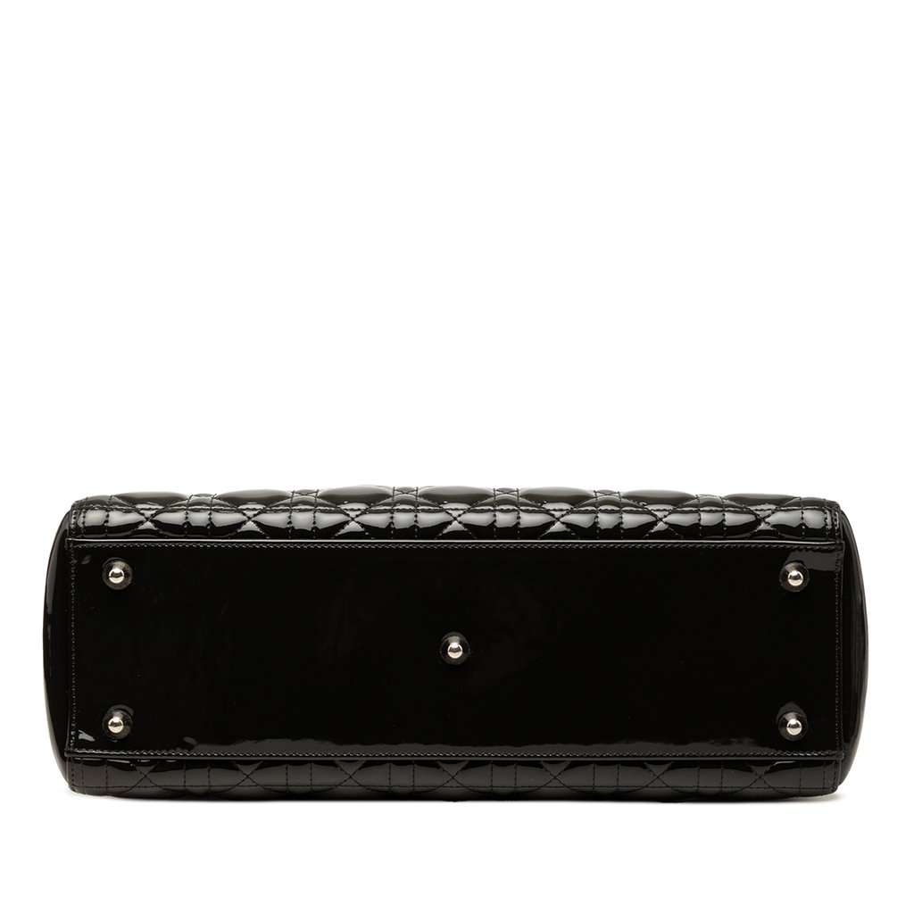 Dior Large Patent Cannage Lady Dior Black Leather Very good condition - Inside View