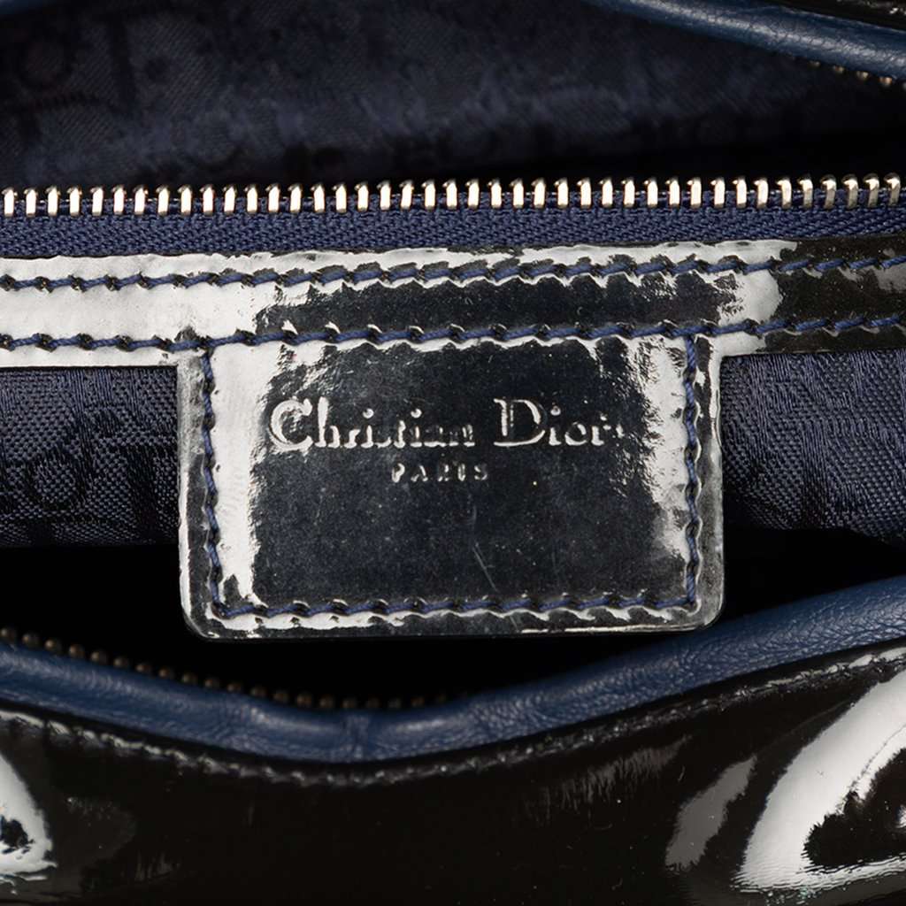 Dior Large Patent Cannage Lady Dior Black Leather Very good condition - Box View