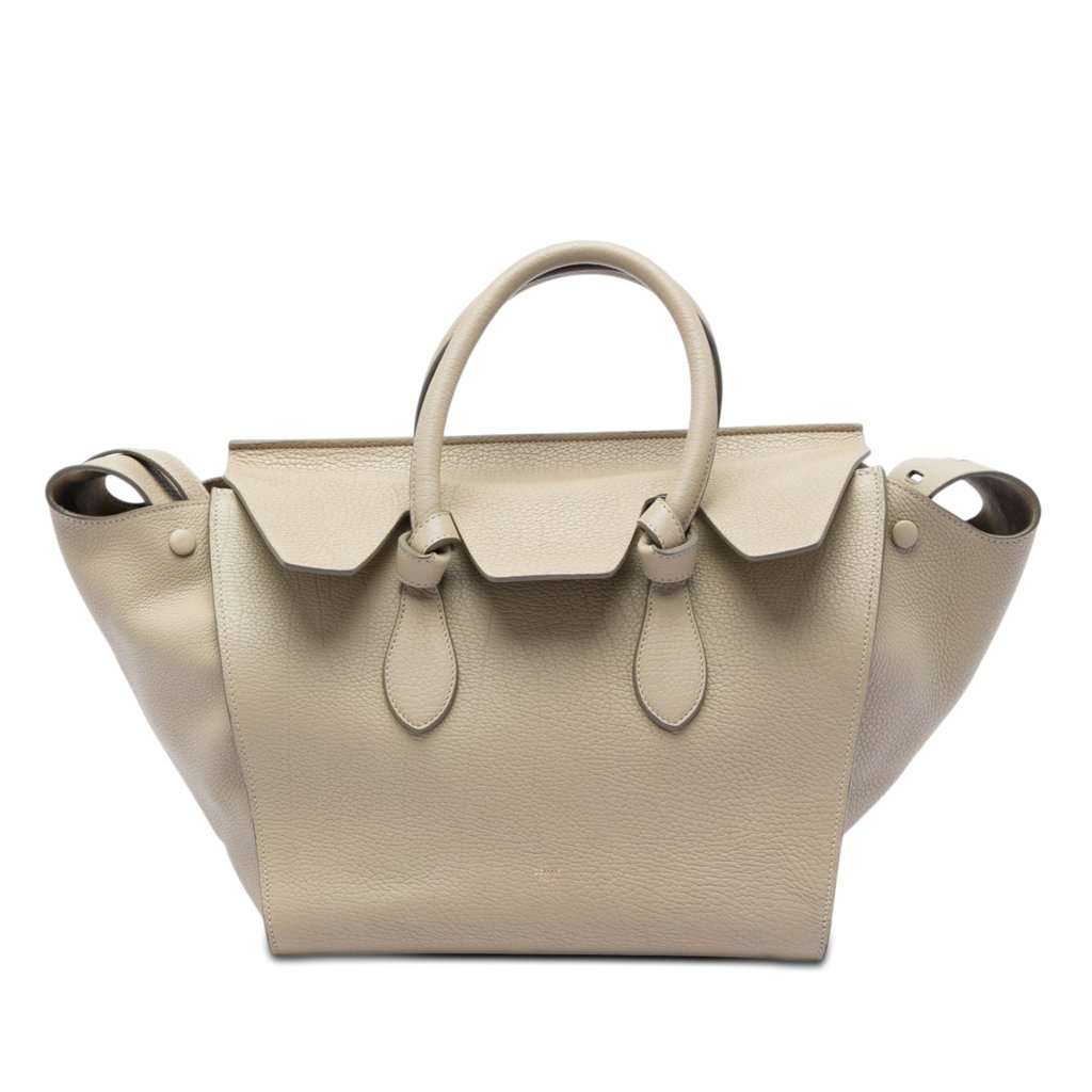 Celine Medium Grained Calfskin Tie Knot Tote Brown Leather Very good condition - Front View