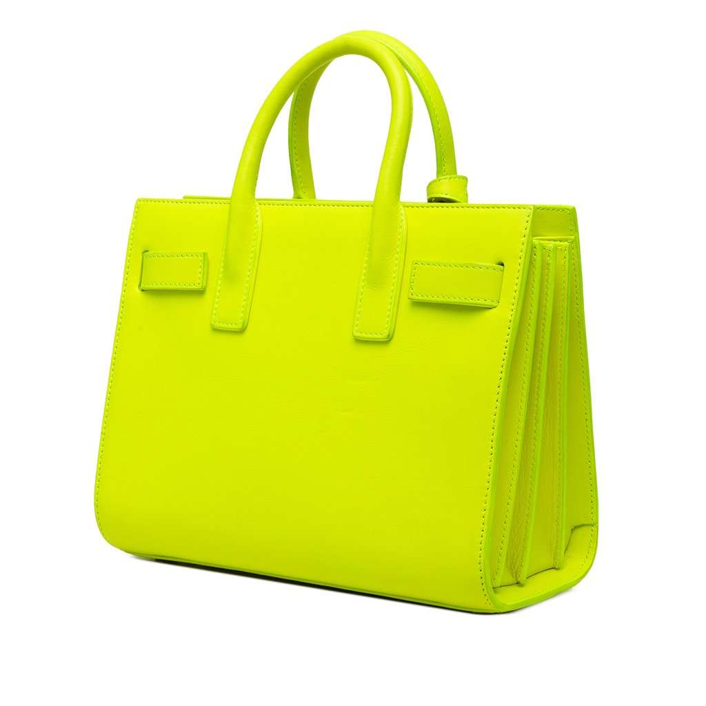 Saint Laurent Nano Leather Sac De Jour Satchel Yellow Leather Very good - Back View
