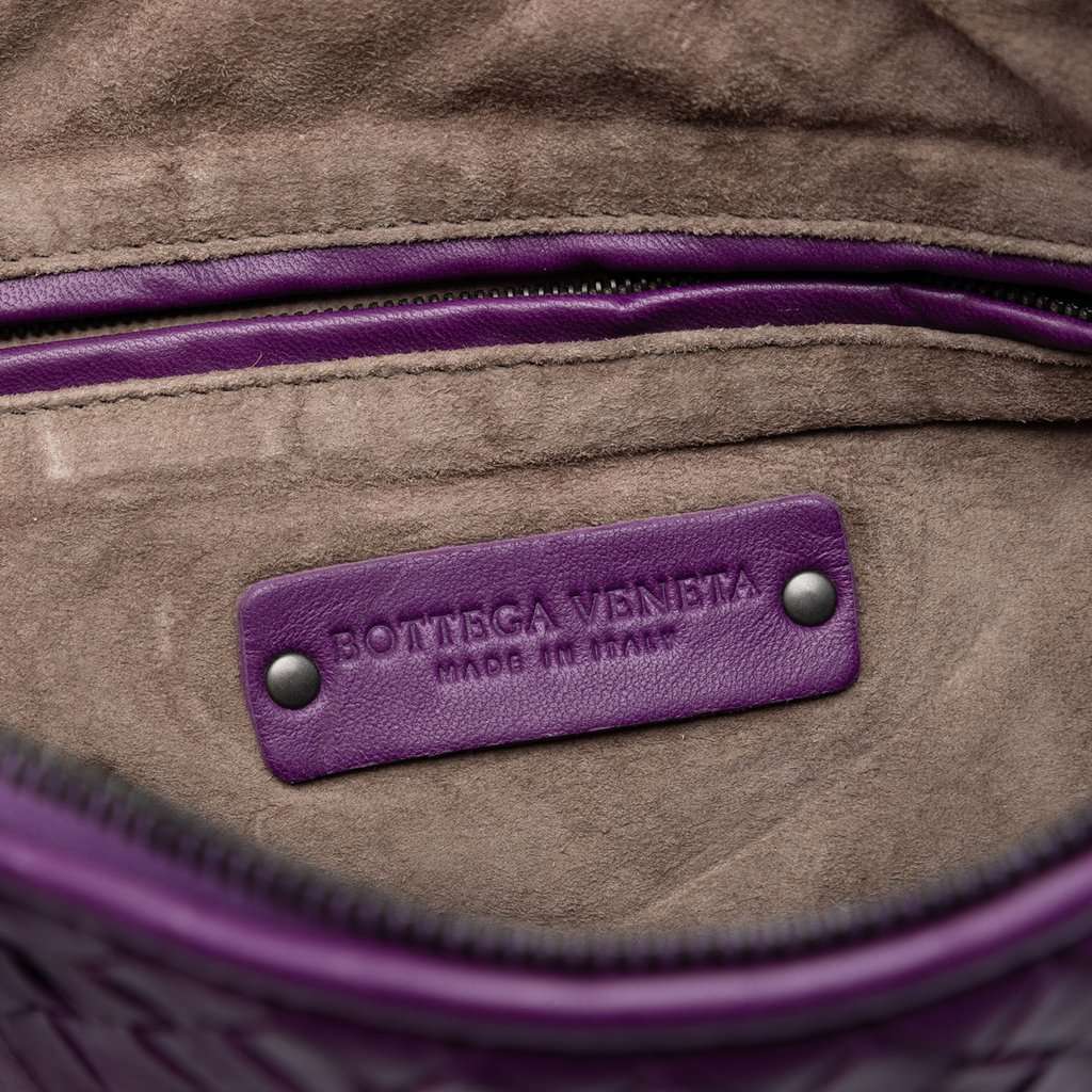 Bottega Veneta Nappa Intrecciato Nodini Crossbody Purple Leather Very good condition - Box View