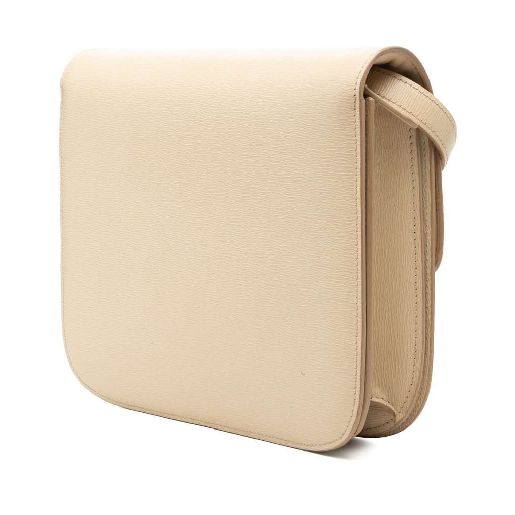 Celine Medium Calfskin Classic Box Beige Leather Very good - Back View