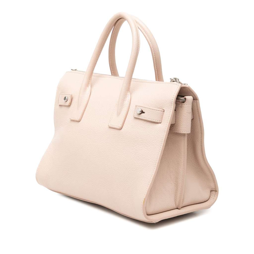 Saint Laurent Baby Grained Calfskin Sac De Jour Satchel Pink Leather Very good condition - Back View