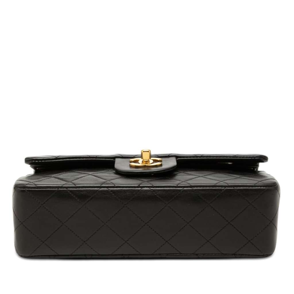 Chanel Small Classic Lambskin Double Flap Black Leather Very good condition - Inside View