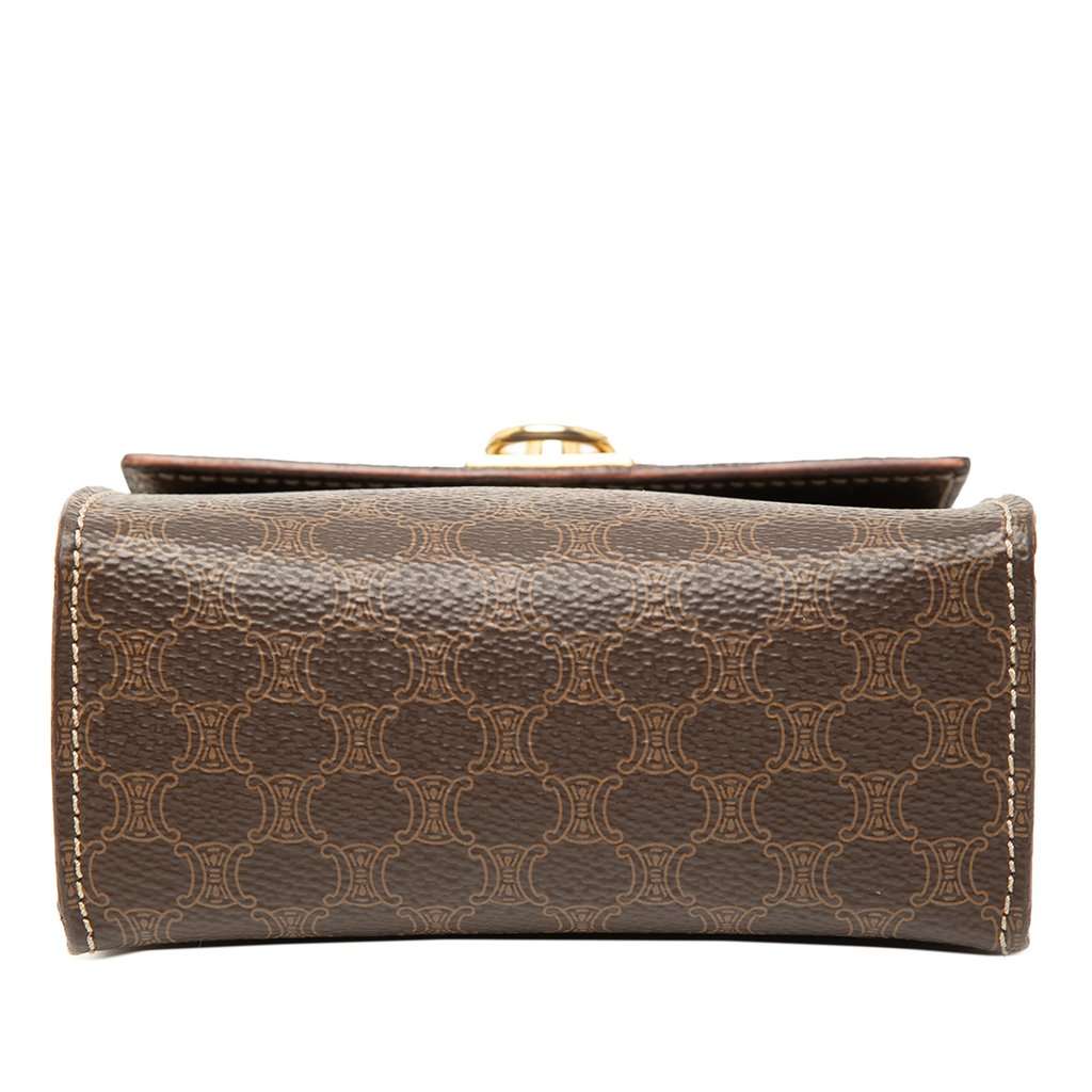 Celine Mini Macadam Coated Canvas Top Handle Bag Brown Very good - Inside View