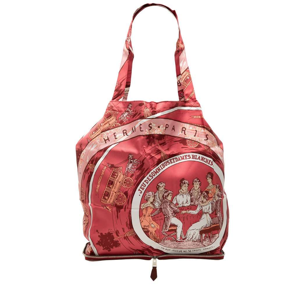 Hermès Jeu des Omnibus et Dames Blanches Silky Pop Tote Red Very good - Front View