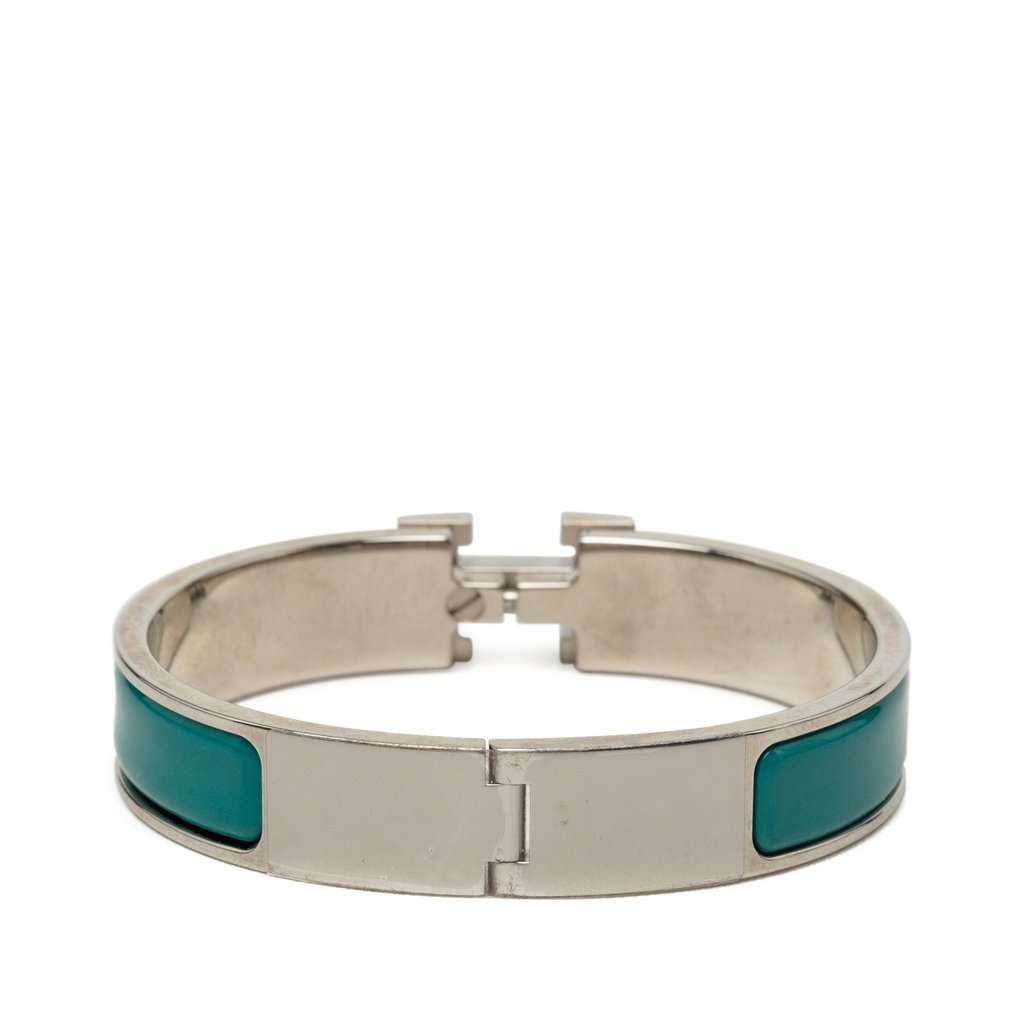 Hermès Narrow Enamel Clic H Bracelet PM Blue Very good - Inside View