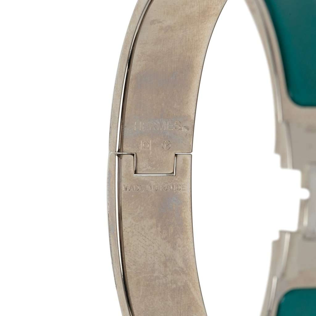 Hermès Narrow Enamel Clic H Bracelet PM Blue Very good - Model View
