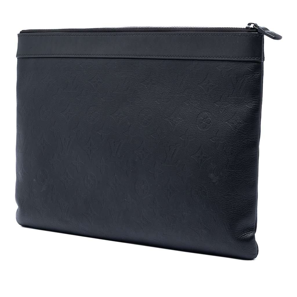 Louis Vuitton Monogram Shadow Discovery Pochette Black Leather Very good condition - Back View