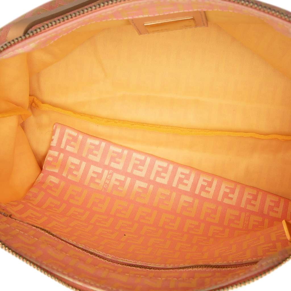 Fendi Small Zucchino Canvas Tote Pink Very good condition - Model View