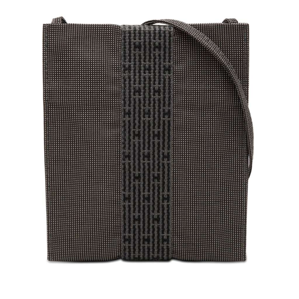 Hermès Canvas Herline Pochette Black Very good - Front View