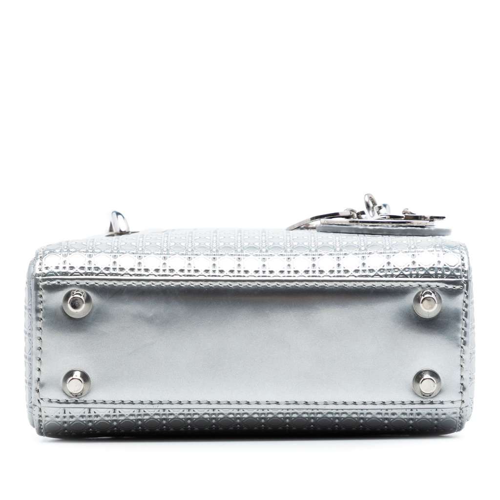 Dior Micro Metallic Patent Microcannage Lady Dior Silver Leather Very good - Inside View