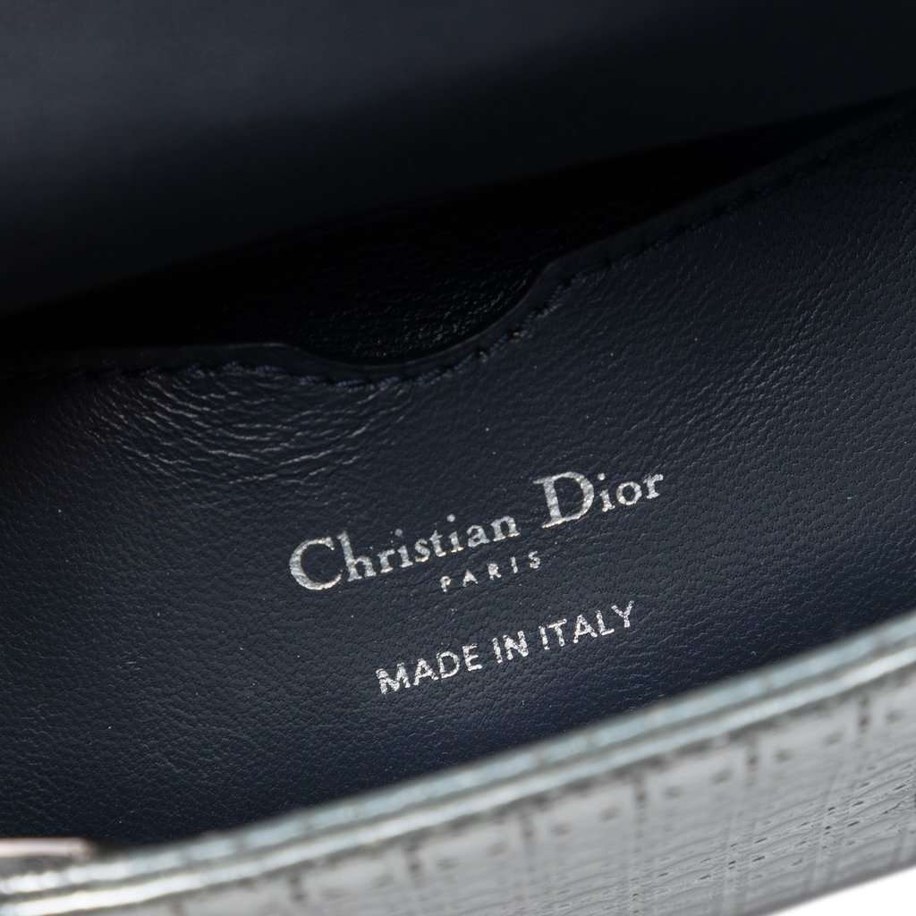 Dior Micro Metallic Patent Microcannage Lady Dior Silver Leather Very good - Box View