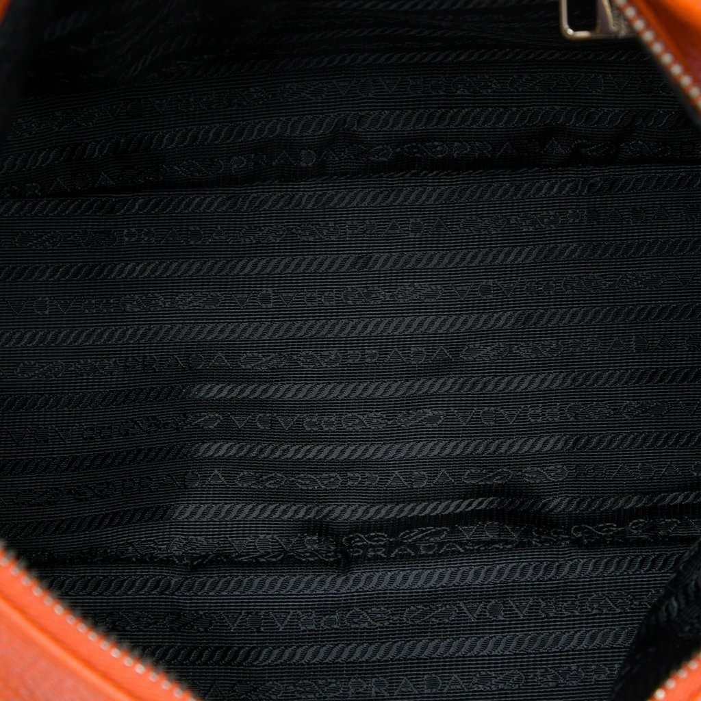 Prada Vitello Phenix Satchel Orange Leather Very good - Model View
