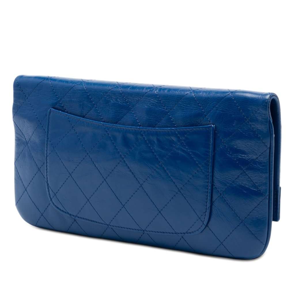 Chanel Small Bicolor Aged Calfskin 31 Clutch Blue Leather Very good condition - Back View