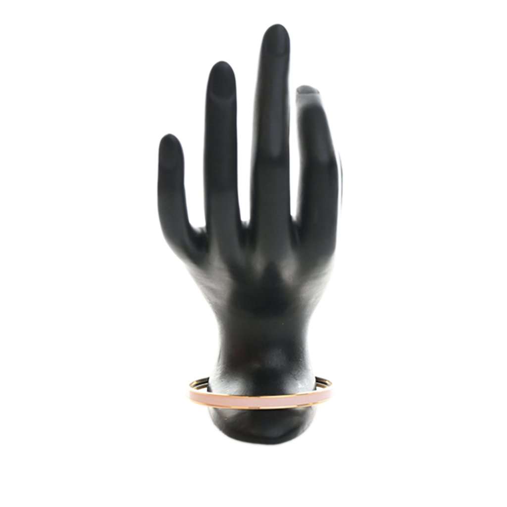 Hermès Extra Narrow Enamel Uni Bangle 65 Pink Very good condition - Back View