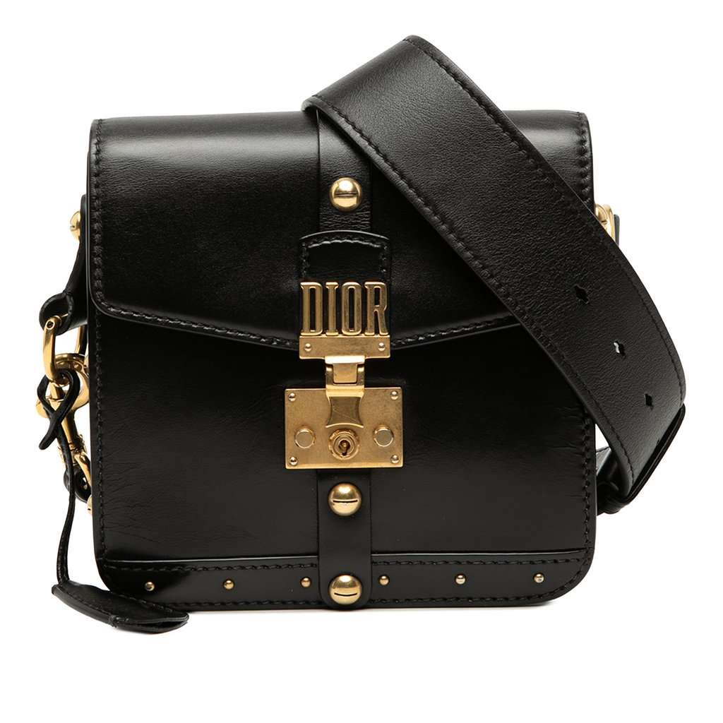 Dior Leather DiorAddict Square Flap Black Leather Very good - Front View