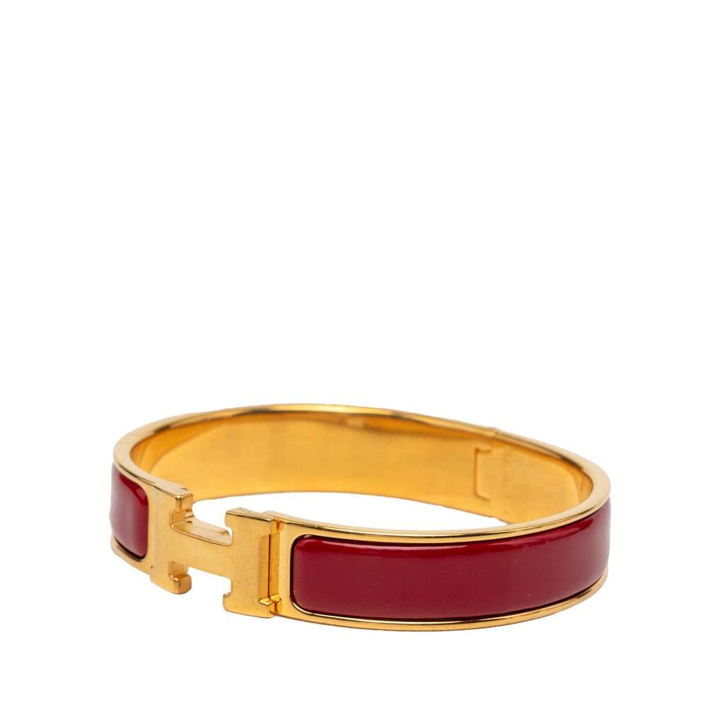 Hermès Narrow Enamel Clic H Bracelet PM Red Very good condition - Back View