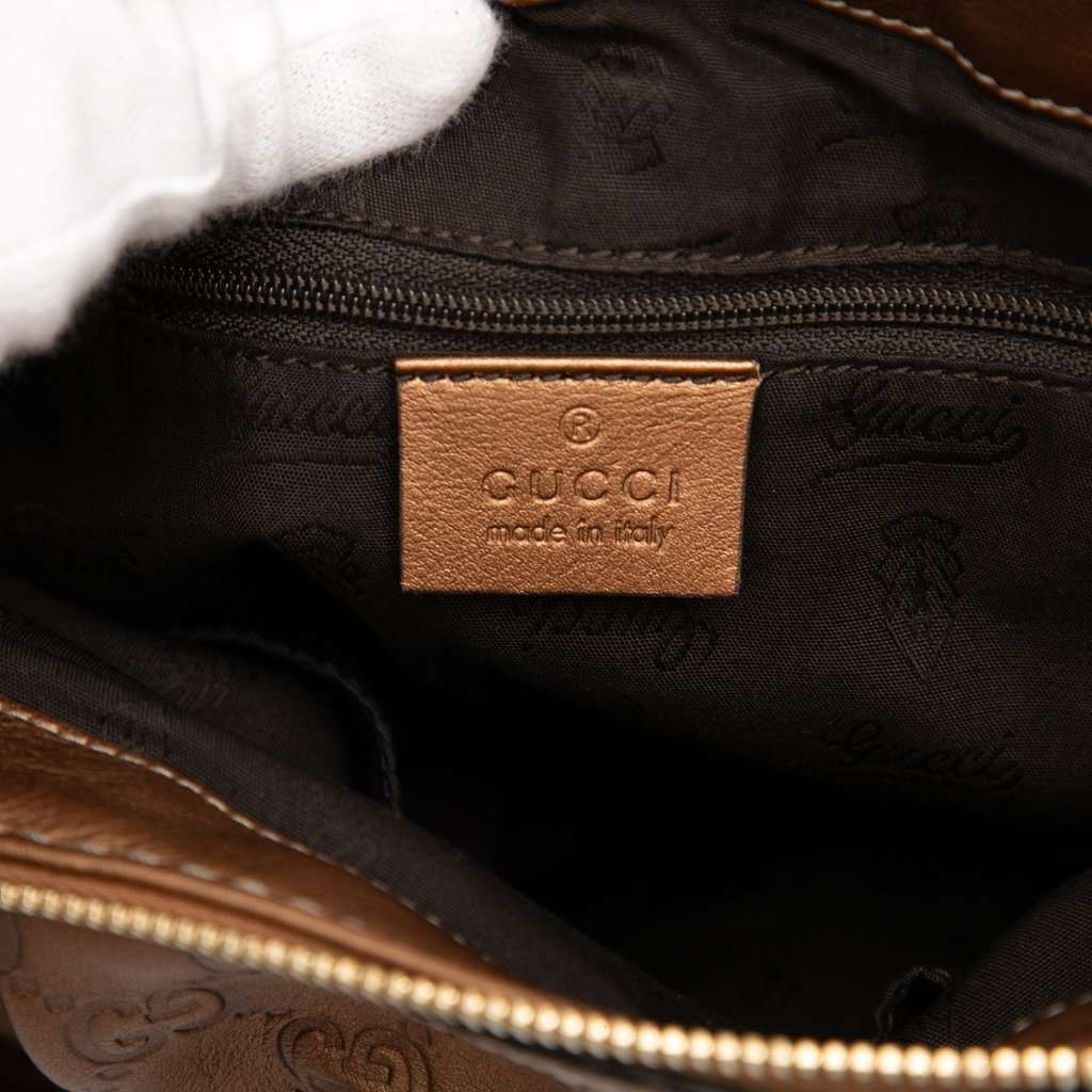 Gucci Guccissima Sukey Satchel Brown Leather Very good condition - Box View
