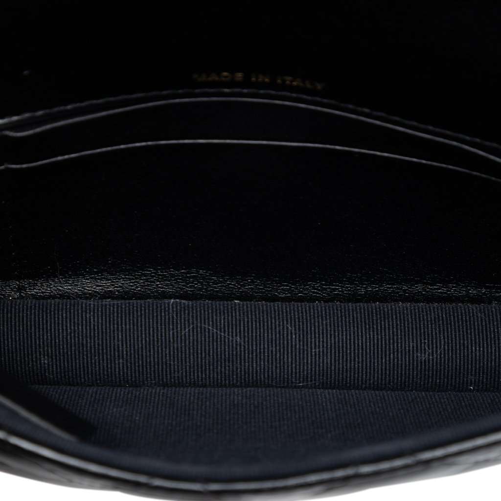 Chanel Quilted Lambskin Giant CC Flap Phone Holder with Chain Black Leather Very good condition - Model View