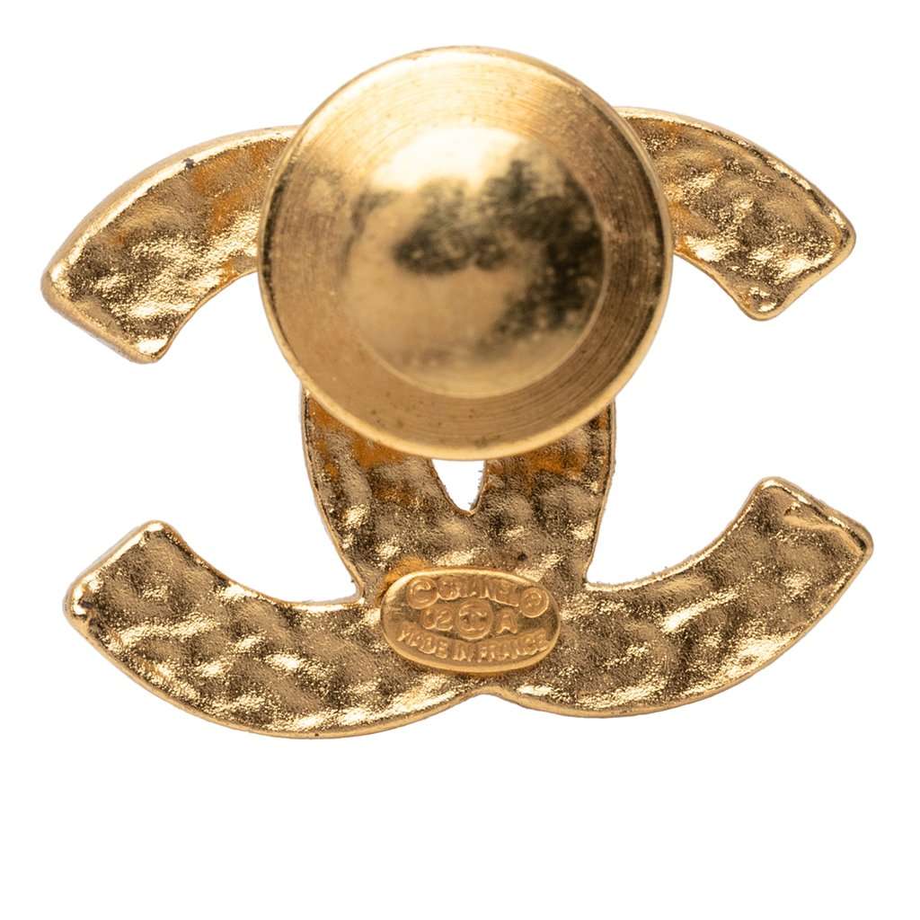Chanel CC Gold Plated Enamel Pin Brooch Gold Metal Very good condition - Inside View