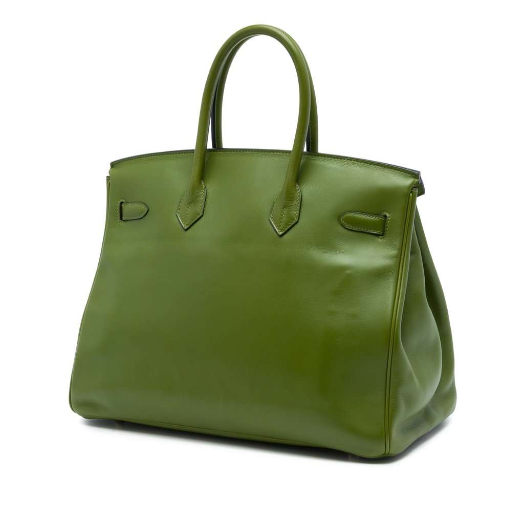 Hermès Swift Birkin Retourne 35 Green Leather Very good condition - Back View